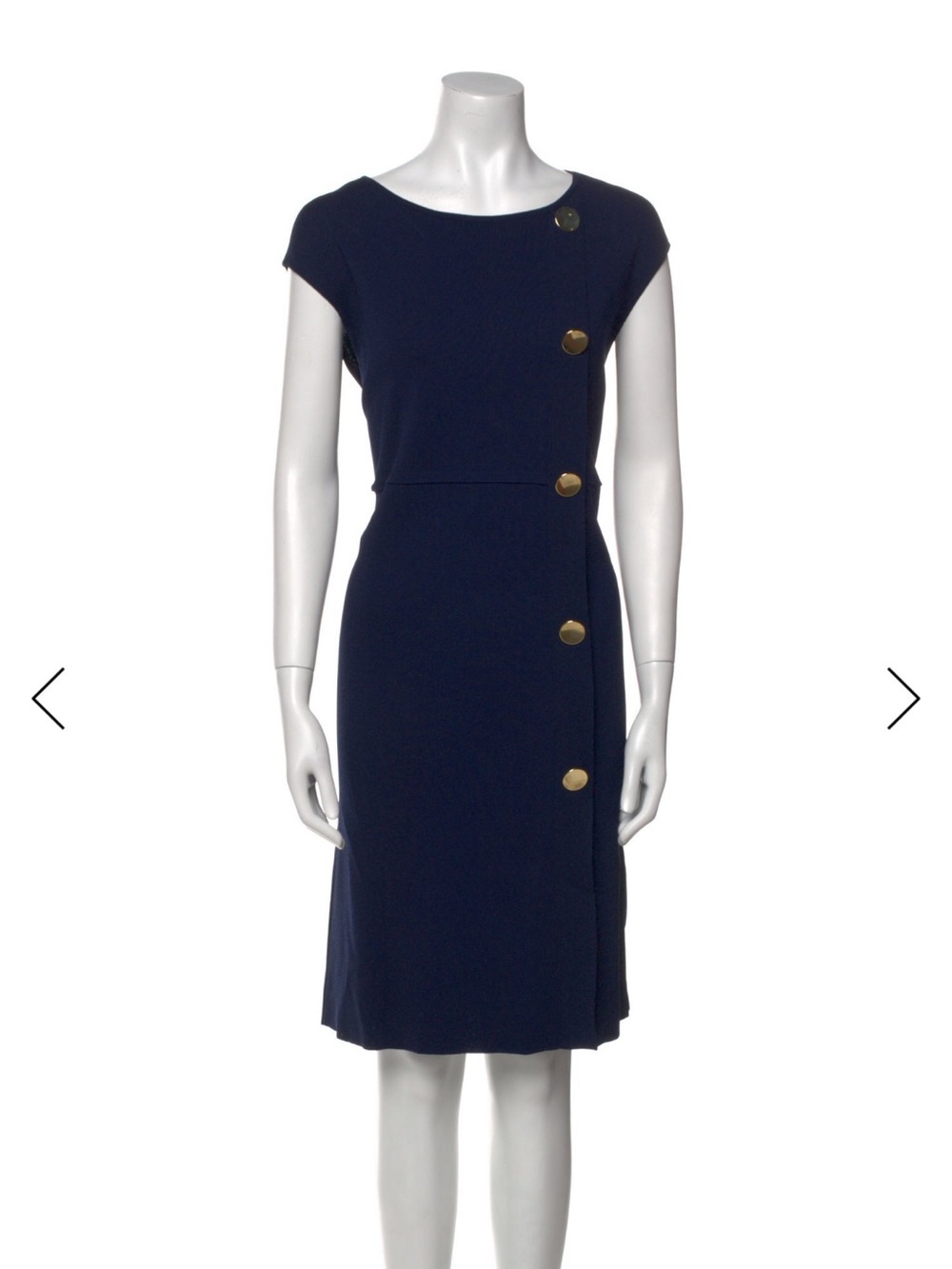 Navy Button-Accent Sheath Dress  size large - Luisa spagnoli Brand